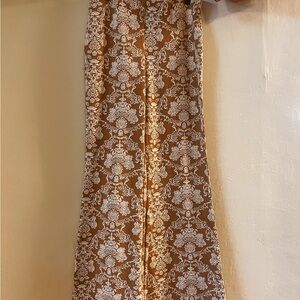 Elegant Brown Floral Skirt